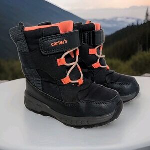 Carter's Boots Boys Sz 10 Navy Blue Snow Waterproof Warm Winter *Sm Outer Tears